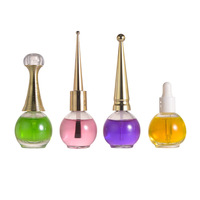 En stock – Flacon vide de 15 ml pour vernis à ongles ou huile à cuticules avec bouchon à vis et pinceau – Échantillon gratuit – Vente en gros – Forme ronde – Offre spéciale