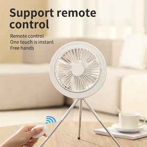 Xách Tay Cắm Trại Fan Cho Lều Pin Powered Có Thể Sạc Lại Lều Fan Với Đèn <span class=keywords><strong>LED</strong></span> Trần Máy Tính Để Bàn Ngoài Trời Bảng Quạt Không Dây - Product Image 5