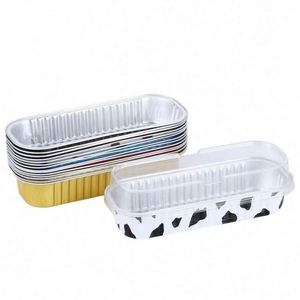 Barquettes rectangulaires réutilisables et durables en aluminium pour friteuse à air, pour la cuisson de Durian au fromage, 166mm/200ml, pour usage promotionnel de marque personnalisée - pour les snacks - Product Image 3
