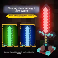 Ensemble de lampes de nuit LED inspirées des jeux, lampe torche épée et bloc de minerai pour la décoration de chambre d'enfant