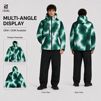 Veste d'extérieur tendance tie-dye verte pour homme, coupe-vent légère, capuche réglable, poches utilitaires, veste à capuche personnalisée