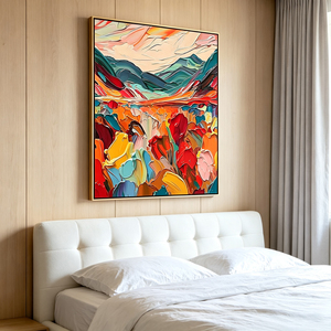 <span class=keywords><strong>Peinture</strong></span> à l'huile abstraite moderne de paysage montagneux, texture épaisse, peinte au <span class=keywords><strong>couteau</strong></span>, 3D, sur toile, décoration murale - Product Image 2