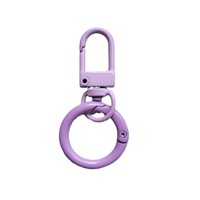 Porte-clés en métal couleur macaron - Accessoire DIY, breloque bijou, anneau de porte couleur bonbon, anneau à ressort, pendentif coloré