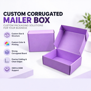Caja de Cartón Corrugado Personalizada, Rectangular, Plegable, Color Morado, para Regalos y Manualidades, con Impresión a Cuatro Colores, Compatible con OEM y ODM - Product Image 1