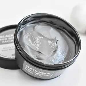 Private Label Reduzir cravos Black Pearl Clay Máscara Facial Poros Limpeza Máscara De Lama Do Mar Morto