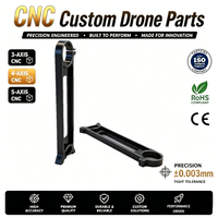 Composants de drone usinés avec précision par CNC, pièces de drone usinées par CNC, unité principale en aluminium 6061, poignée, quadricoptère multirotor