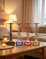Chicha électrique de luxe moderne, durable, grande taille, ensemble complet en verre, finition miroir, pipe à chicha en aluminium