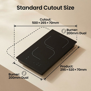 Table de cuisson à <span class=keywords><strong>induction</strong></span> 2 zones, chauffage multi-zones, 3500W, acier inoxydable, cuisson rapide, table de cuisson à <span class=keywords><strong>induction</strong></span> professionnelle robuste - Product Image 5