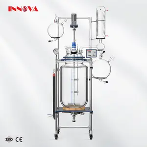 5l 10l 30l 30 L 100l 5 50 100 Liter 200l Lab In50L chustrial Vacuum Heated Jacketed Continuous Stirred Tank Sealed Glass Reactor