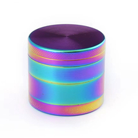 Vente en gros, couleur arc-en-ciel personnalisable, 40mm, 50mm, 55mm, 63mm, broyeur à épices, en alliage de Zinc, grand broyeur, accessoires pour fumer