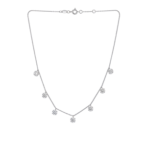 สร้อยคอจี้รูปโคลเวอร์ทองคำขาวประดับเพชรแล็บโกรว์ - Product Image 4