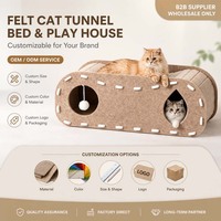 Lit et maison pour chat en feutre et velours côtelé, grand, moderne et durable, petite grotte noire pour chat d'intérieur, meuble pour animaux de compagnie, toutes saisons