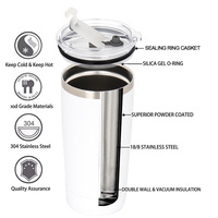 Gobelet isotherme contemporain personnalisé en acier inoxydable 304 de 20 oz, à paroi mince et droite, pour sublimation, cadeaux d'affaires 12-24