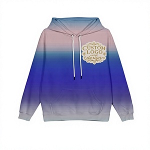 Sudadera con capucha extragrande personalizada, con degradado de color, unisex, estampada, con efecto desgastado, bordado, pedrería y lavado ácido. - Product Image 1