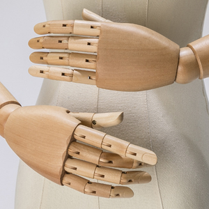 Ropa Torso ficticio Algodón Medio cuerpo Listo <span class=keywords><strong>para</strong></span> enviar con brazos de madera y dedos Modelos de Maniquí de lino <span class=keywords><strong>para</strong></span> drapear - Product Image 4