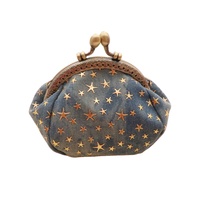 Logo Kustom Bintang Kantong Koin Dompet Wanita Kunci Tas Kosmetik Gesper Clutch Dompet Koin Gesper Snap Penutupan Tas Lipstik