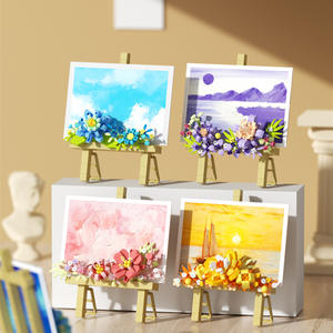 Set di Costruzioni Artistico con Cavalletto Floreale Cielo Blu |   Kit di Mattoncini per Pittura Floreale 3D |   Decorazioni e Regali Kawaii per la Casa - Product Image 5