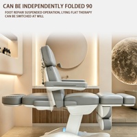 Cama de Belleza Eléctrica de Lujo con Calefacción, Ajustable con 3 Motores, Mesa Facial, Silla de Tratamiento Profesional para Salón, Cama de Masaje para Spa
