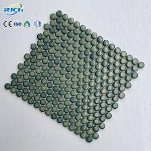 Nouvelle conception de mosaïque en porcelaine verte Penny Floor, carreaux pour la décoration de la cuisine, de la salle de bain, décoration murale, artisanat, mosaïque en céramique - Product Image 1