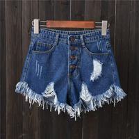 Shorts en jean décontractés et tendance pour femme, doublés, à jambe ouverte, grande taille, respirants et sexy, pour l'été