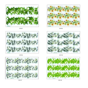 lvfan EW097-108 Weihnachtsdekorationen Rebenblüten Reben-Eukalyptusblätter Wand-Aufkleber festliche Fenster-Dekoration Taillenlinie st