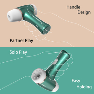 Saugvibrator mit Hohlen Weichen Silikonkappen für Gleichzeitige Zweipunkt-Stimulation - Product Image 6