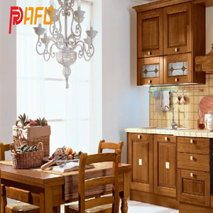 منتج جديد تصميم فاخر من الخشب الصلب على الطراز الأوروبي لخزائن المطبخ باللون البني - Product Image 6