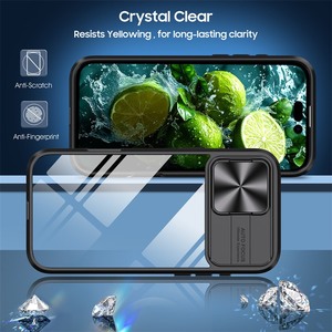 Funda transparente de protección de cámara deslizante para <span class=keywords><strong>iPhone</strong></span> 16 15 14 13 12 11 Pro XR X XS Max 7 8 Plus <span class=keywords><strong>SE</strong></span>, funda trasera de PC dura híbrida a prueba de golpes - Product Image 2