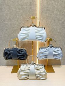 New Cross-border Women's Luxury Evening <b>Clutch</b> Bag PU Material Polyester Diamond-encrusted Celebrity Elegant High-class Tanjing - Product Image 4