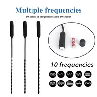 Masturbateur électrique anti-urine avec 10 fréquences de vibration, vibrateur urétral étendu, stimulation de la prostate, jouet sexuel pour homme