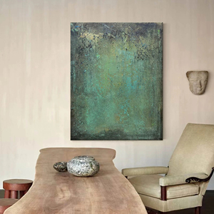 Green Abstract Hand painted <b>Framed</b> Wall Arts Large <b>Canvas</b> Abstract Oil Painting Indoor home decor gift for housewarming - Product Image 5