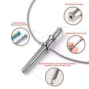 Collana Antistress 2025 Multifunzionale in Acciaio Inossidabile - Nuovo Gioiello di Tendenza con Cannuccia Telescopica Estrattore di Profumo <span class=keywords><strong>per</strong></span> la Respirazione - Product Image 3