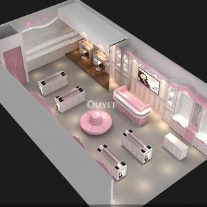 Bán lẻ gỗ cửa hàng mỹ phẩm hiển thị Kệ trang điểm đứng Showcase hiển thị trường hợp - Product Image 2