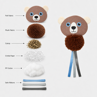 Jouet en peluche pour chaton Famipet, nouveau design hivernal sur le thème des animaux mignons, doux et froissé, avec herbe à chat