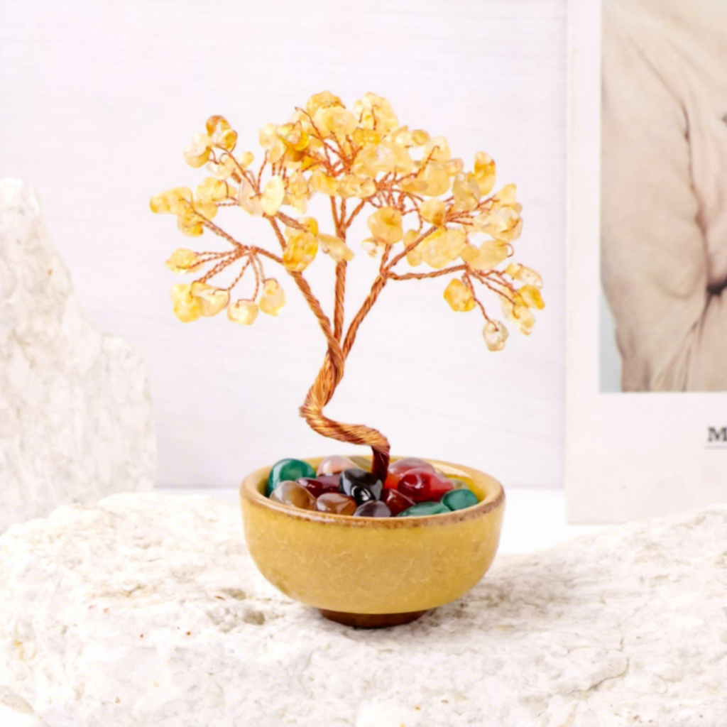 citrine+agate tumble+bol jaune