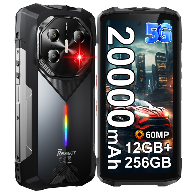 Fossibot F113 Feature Dual Sim Night Vision 12Gb+256Gb 6.78 Inch 120Hz Nfc 5G Android 15 Rugged Phone With Longer Battery Life