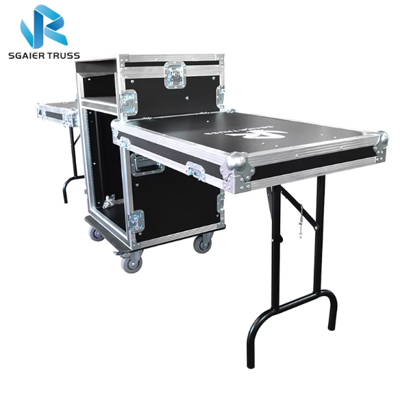 Sgaier Aluminum Alloy DJ Booth Portable Standard Shockproof Mixer Flight Case With Table Legs