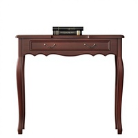 JIAWORLDER Table console en bois de noyer massif, 1 tiroir, entrée, salon, hall d'entrée - Montage facile (piétement uniquement)
