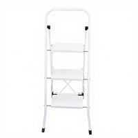 Offre à Durée Limitée : Échelle Pliante en Acier Carbone à 3 Marches Antidérapante avec Main Courante, Capacité 150 kg, Conforme EN 131, Moderne, pour Extérieur, Supermarché, Salle de Bain