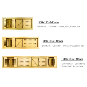 Vendite calde nel mercato brasiliano rettangolare di lusso <span class=keywords><strong>lavello</strong></span> da cucina in acciaio inox nero con stendino accessori <span class=keywords><strong>lavello</strong></span> - Product Image 4