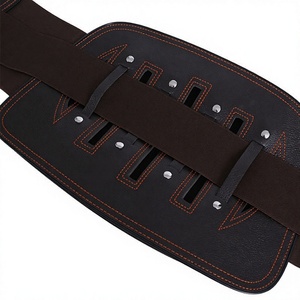 Ceinture de soutien lombaire en cuir épaissi avec plaque en acier, design profilé, respirante et réglable, pour soulager les douleurs dorsales - Product Image 1
