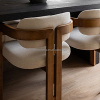Chaise de salle à manger en bois massif, prix d'usine, vente chaude 2025, meubles de maison bon marché, dernière tendance, avec coussin moelleux