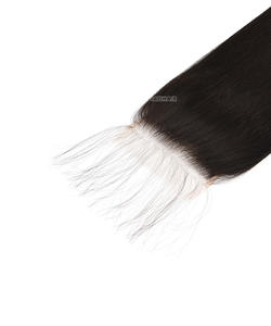 4X4 Real para cierre de encaje Virgen Remy Extensión de tejido de cabello Brasileño 9A 10A Máquina de grado Doble trama Extremos completos Recto - Product Image 2