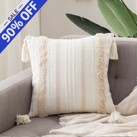 Vente chaude macramé housse de coussin à la main housse de coussin glands lit canapé canapé voiture décor à la maison Boho taie d'oreiller