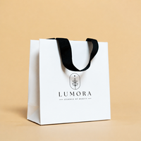 Sac cadeau élégant pour vêtements de créateurs, biodégradable, respectueux de l'environnement, en papier kraft, impression à l'écran, estampage à chaud doré, impression UV