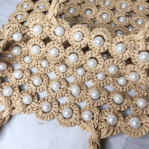 Nuova Borsa a Spalla Artigianale in Macramè con Perle e Paglia di Carta, Design Esclusivo 2026, Ideale per Vacanze Estive al Mare - Product Image 4