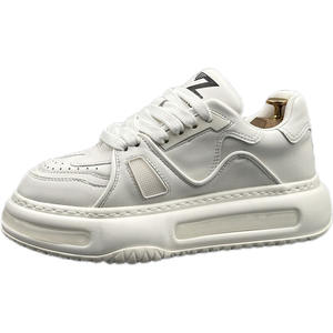 2024 Men's Summer Sports Casual Sneakers Luxury High-End Dad <b>Shoes</b> Thick-Soled Height-Increasing Simple White Design Lace-Up - Product Image 5