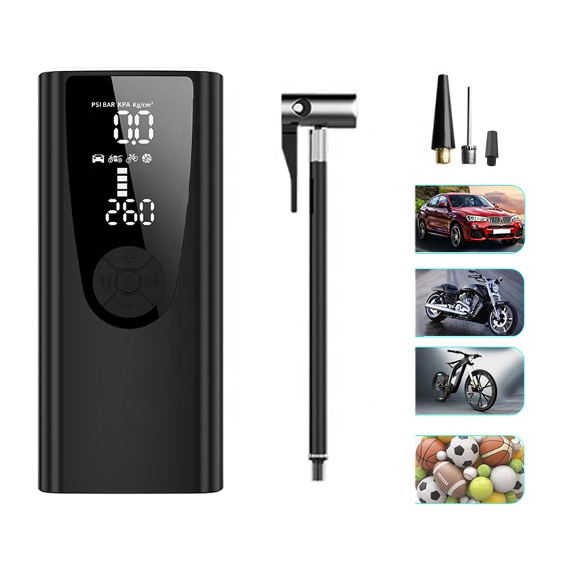 Электрический цифровой портативный воздушный компрессор насос для автомобильных шин