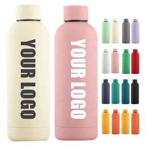 Factory 500ml 17oz Travel Sports Double Wall Vacuum Yoga Custom logo Stainless Steel Rubber Paint Promotional Gift Water <b>Bottle</b> - Product Image 1