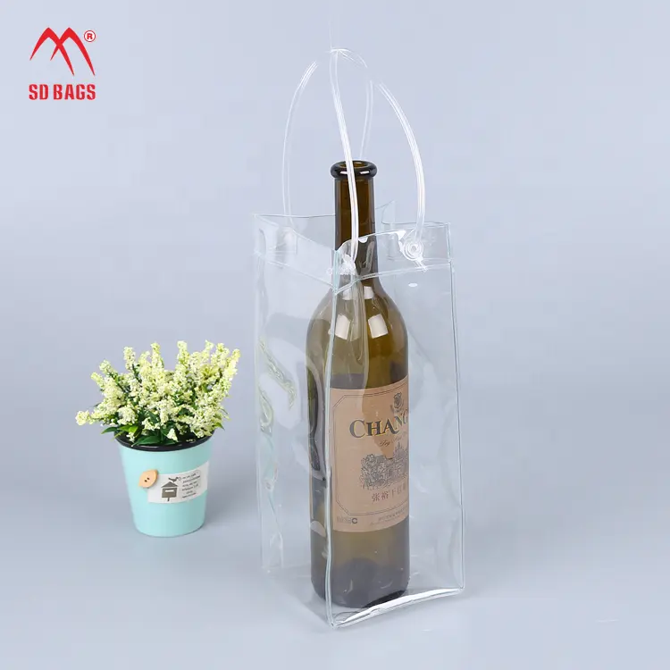 Rõ Ràng Trong Suốt PVC Ice Chill Túi Chống Thấm Cho Rượu Vang Bia Champagne